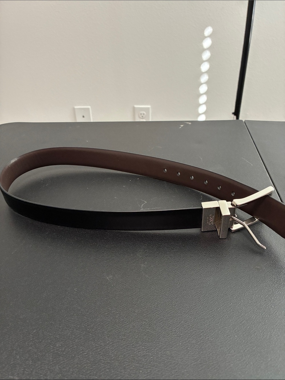 Boyβs Black Synthetic Leather Belt
